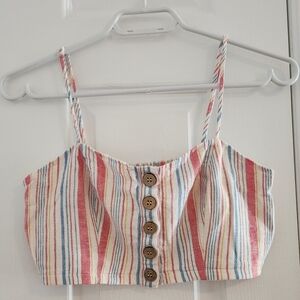 Forever 21 Multicolor Striped Crop Top